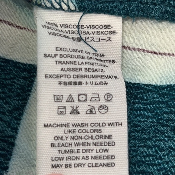 Free People Window To My Heart White/Green Button Down Shirt Size Small - Picture 14 of 16